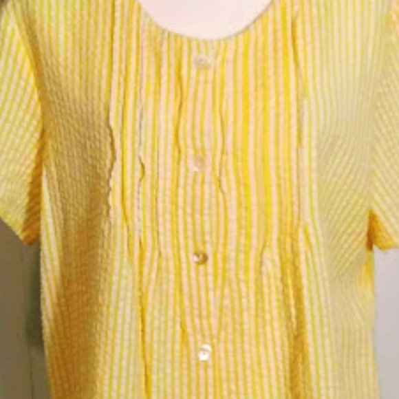 BLAIR*BLOUSE*SEERSUCKER*PINTUCKED*WOMEN SIZE L*NWT. - Picture 4 of 8